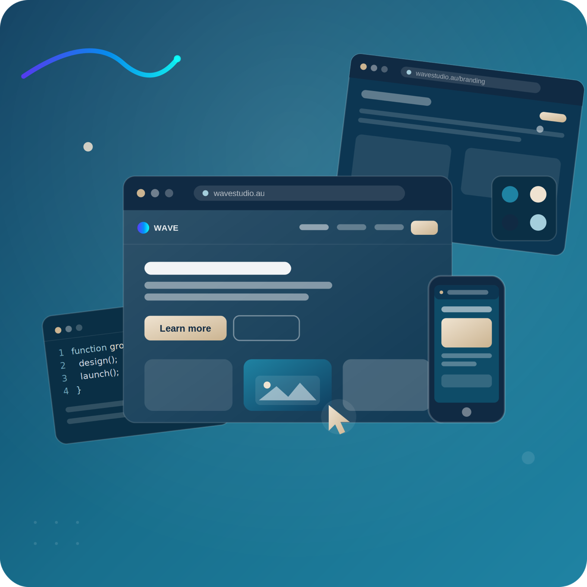 Website mockups on desktop and mobile by WAVE STUDIO